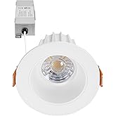 Maxxima 2 in. Ultra-Thin Recessed Anti-Glare LED Downlight - Canless IC Rated, 5 Color Temperature Selectable 2700K/3000K/3500K/4000K/5000K, Dimmable, Round White Trim, 90 CRI