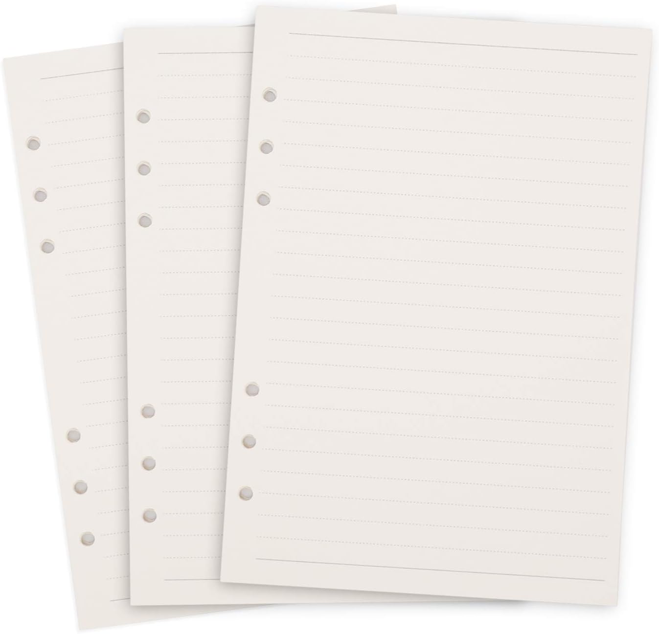 A5 / A6 Journal Refill Paper, Leather Journal Refills Lined for Refillable Notebooks Journals, Lined Craft Paper, 6-Hole Punched Inserts, 45 Sheets/Pack, 3 Pack (Lined, A5)