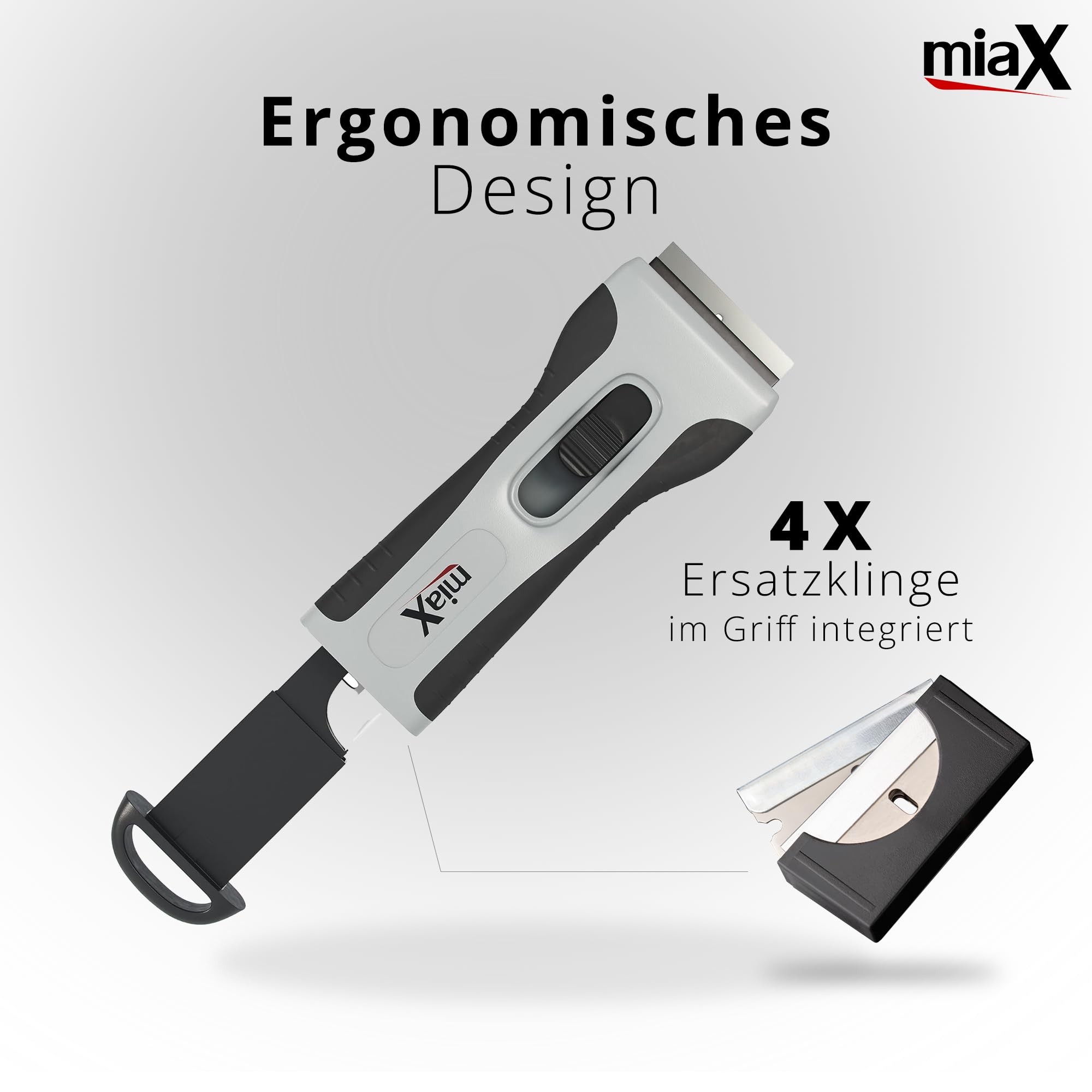 miaX Profi Kochfeldschaber mit Soft-Touch-Griff und Ersatzklingen 4