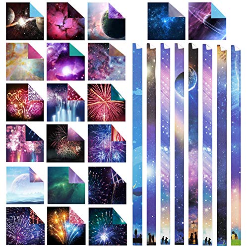 Koogel 472 Pcs Sky Origami Paper,6Inch Square Colored Paper Folding Star Paper Origami Folding Paper of Beautiful Galaxy Outer Space for Paper Arts Crafts Kids Grown-ups School Teachers