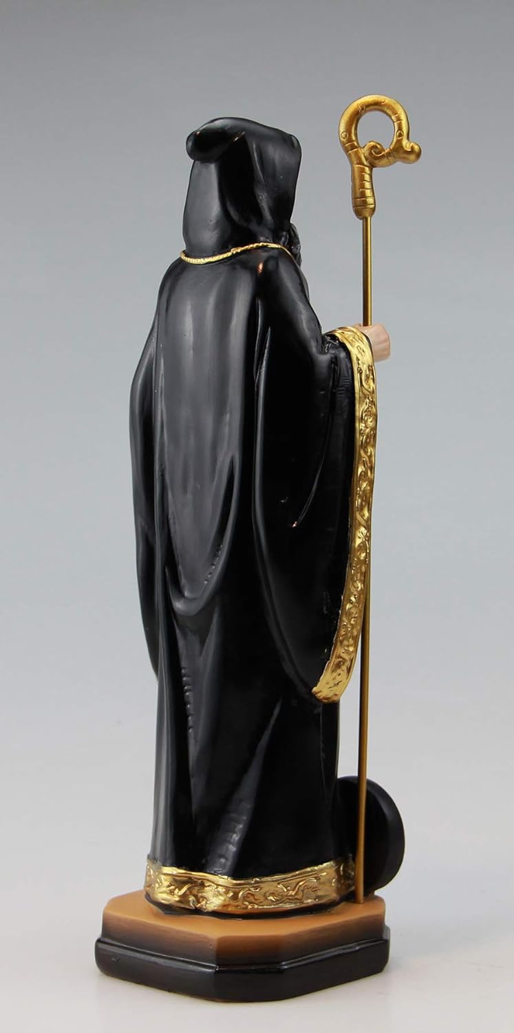 Woodington's Saint Benedict Benedictine Protection Colored Resin 8 Inch Statue: Home & Kitchen