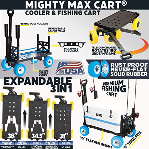 Mighty Max Cart Ice Chest Dolly Cooler Wheels Fishing Cart