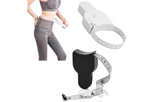 2 Pack Body Tape Measure, Retractable Soft Measuring Tape with Lock Button, Double-Scale 60inch/150cm for Weight Loss, Sewing
