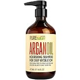Moroccan Argan Oil Shampoo - Sulfate SLS Paraben Free Moisturizing Treatment for Women and Men - For All Types Including Curly, Dry, Damaged and Oily Hair - Hydrating and Nourishing - Salon Grade