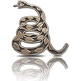 Dont Tread on Me Metal Car Sticker, Gadsden Flag Auto Emblem, 3D Snake Decal for Automotive, Truck, Motorcycle (Bronze)