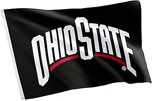 Desert Cactus Ohio State University OSU Flag - 3 x 5 Feet Buckeyes Banner, Indoor/Outdoor Durable Fabric, 100% Polyester Design (Style 16)
