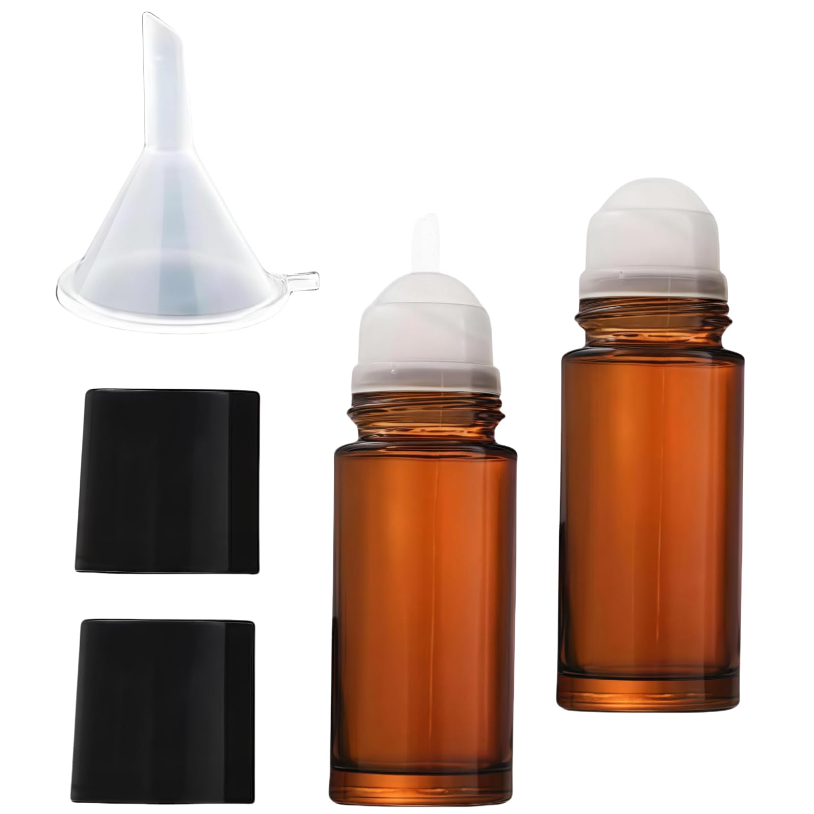 Photo 1 of 2Pcs Brown 30ml Glass Essential Oil Roller Bottles,Perfume Roller,Refillable Roll on Bottles Container Empty Deodorant Rollerball Beauty and Personal Care Tools for Fragrance Cosmetics Roll on ottles
