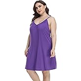 goodmansam Women's Plus Size Nightgown Sleeveless Sleepwear V Neck Adjustable Spaghetti Strap Sleep Dress Slip Night Dress