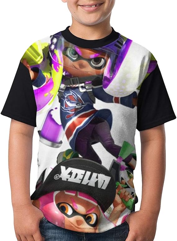 Amazon Co Jp 夏季 スプラトゥーン2 子供服 Tシャツ キッズ 柔らかい 半袖 男の子 女の子 イベント 服 薄手 通気性 アニメ かわいい プリント Tシャツ 服 ファッション小物