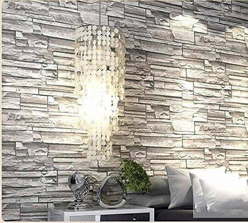 Blooming Wall: 20.8 In*32.8 Ft=57 Sq Ft, Wallpaper Faux Rust Tuscan Brick Wall Paper Roll,Looks Real Up!Grey Color: Grey, Model: , Tools &amp; Outdoor Store