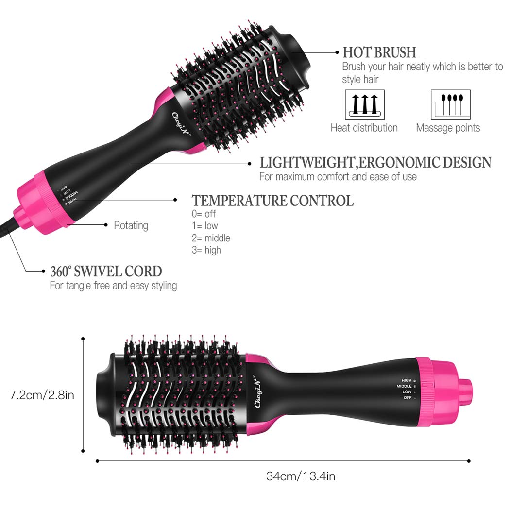 Hot Air Brush, CkeyiN One Single Step Hair Dryer and Volumizer Professional Salon Styling Tools & Appliances Blow Dryer Styler Brush for All Hair Type : Beauty