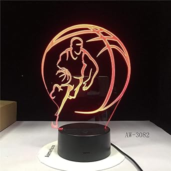 Luz de noche Baloncesto Deporte Decoración del hogar 3D LED táctil ...