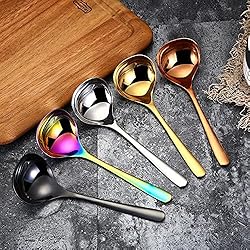 MBBITL 2-Pack Black Soup Ladle 304 Stainless Steel