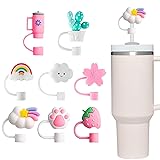 LDKEKDF 8Pcs Stanley Cup Straw Cover, 10mm Silicone