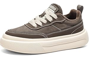 Men's Stylish Platform Sneakers with Retro Casual Lace Laces and Contrasting Lining Suitable for Everyday Wear and Street Sty