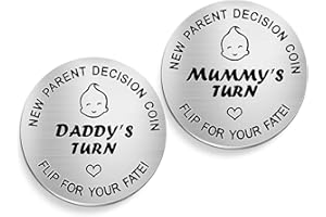 New Parents Decision Coin,Kucheed New Baby Gift Pregnancy Gift for First Time Mom Dad,New Dad Mum Gift,First Mothers Fathers 