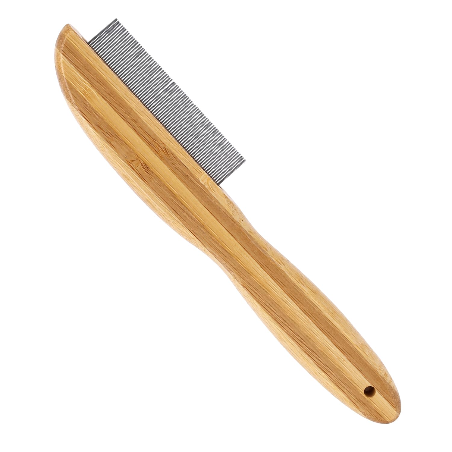 Wooden Handle Dandruff Comb, Extra Fine Tooth Comb with Metal Pick Multifunctional Flea Lice Grooming Comb for Kids Adults Dog Cat