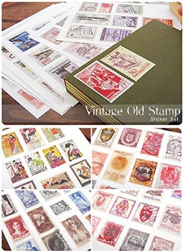Retro Stamps Sticker Set of 6 Different Sheets