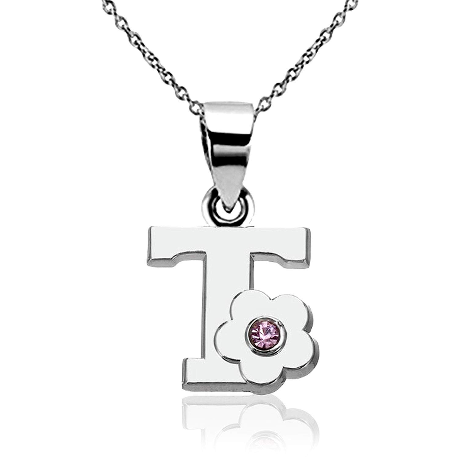 JennyWrenJewels Children's Initial Letter A-Z Pendant Necklace | Gifts for girls birthday, christmas, party | Personalised Jewellery Gift for daughter, niece, friend, sister