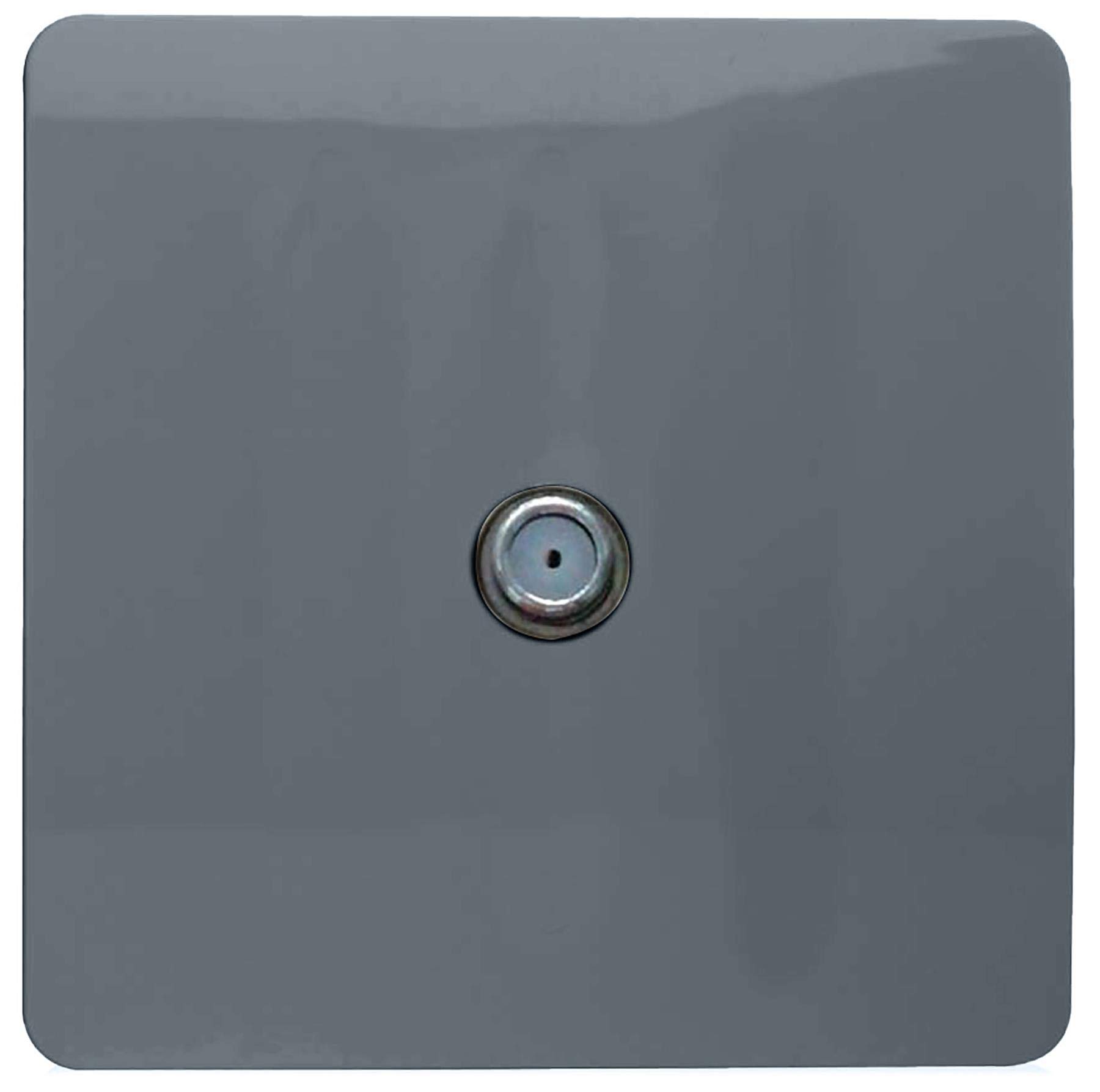 Trendi 1 Gang Artistic Modern Glossy Screwless Television Satellite Socket Warm Grey