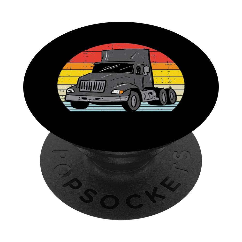 Truck Retro Truckin Big Rig Semi Trailer Driver Trucker Gift PopSockets Grip and Stand for Phones and Tablets