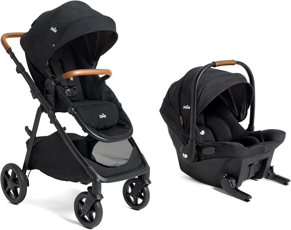 Joie Baby Ginger 4-in-1 Stroller & Mint Latch Car Seat Travel System | Lightweight Baby Car Seat with an Included Anti-Reboun