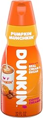 Dunkin' Pumpkin MUNCHKIN Coffee Creamer, Refrigerated Flavored Creamer, 32 FL OZ Bottle