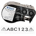 Brady - MC1-1000-595-WT-BK Official (MC-1000-595-WT-BK) High Adhesion Vinyl Label Tape, Black on White - Designed for BMP41, BMP51 and BMP53 Label Printers - 25' Length, 1" Width