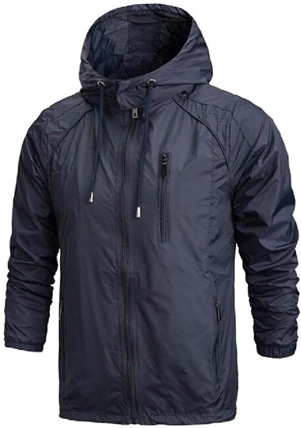 yixuwnuio Mens Solid Color Casual Sport Zip Up Outdoor Hooded