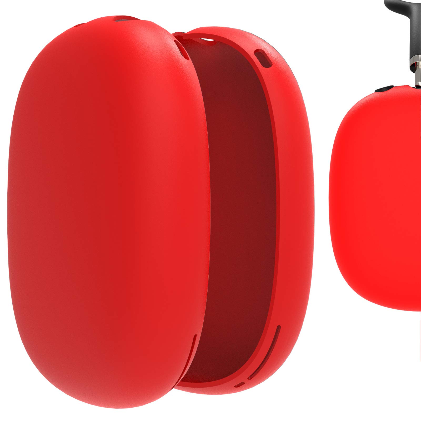 Geekria Silicone Ear Cup Cover Compatible with Apple AirPods Max Headphones, Scratch Proof Protector Skin + Anti-Slip Grip (Red)