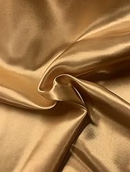 60" Gold Charmeuse Satin Fabric by The Yard for