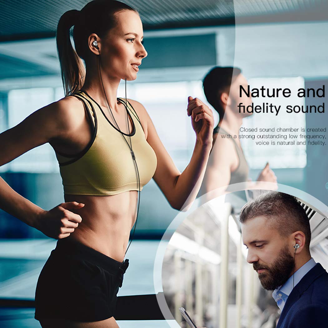 IEnkidu E14 Triple Driver in-Ear Earphones Hi-Res Headphones High Resolution, Metal Driven Sound, in-Line Remote,Magnet adsorption headphon (Black)