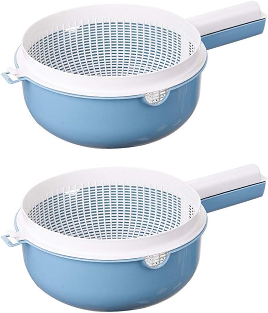 Hemoton 2 Pcs Kitchen Colander Strainer Bowl with Long