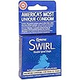 Kimono Swirl Condoms - Double-Helix Twisting Shape - (Pack of 3) Condom Innovation, Extreme Sensations, More Comfort, Lubricated, with Reservoir Tip, Natural Latex Condoms, Vegan, No Latex Odor