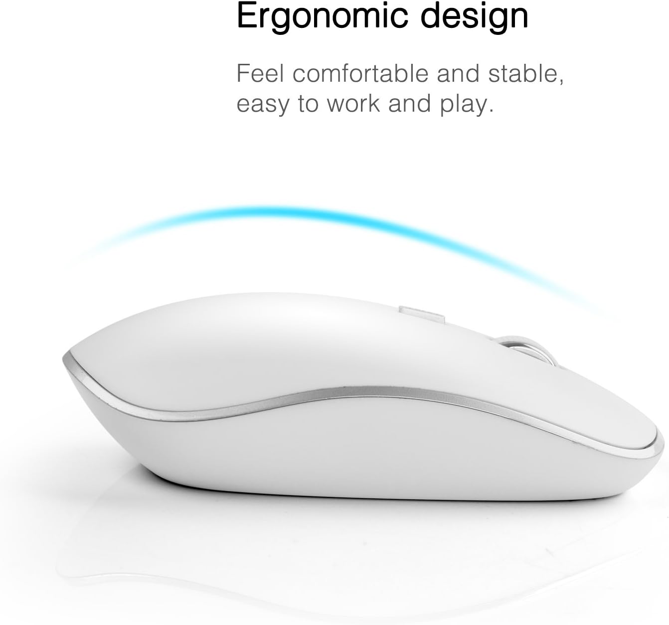 Wireless Keyboard and Mouse,JOYACCESS USB Slim Wireless Keyboard Mouse with Numeric Keypad Compatible with iMac Mac PC Laptop Tablet Computer Windows (Silver White): Computers & Accessories