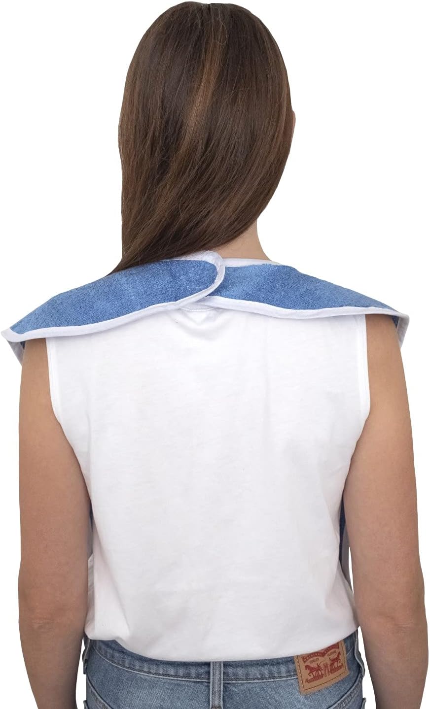 1 Pack Elaine Karen Premium Adult Bibs - for Men, Women Eating Cloth for Elderly Seniors and Disabled, Adjustable, Terry Clothing Protector, Machine Washable, Blue: Clothing