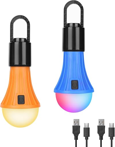 Lepro Rechargeable Camping Lights 7 White & RGB Modes 10 Hrs Battery