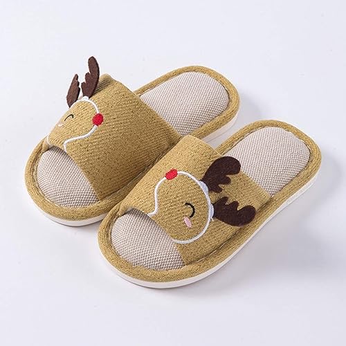 Amazon ジョイジョイ 子供スリッパ 春夏用 可愛い トナカイ 和風 リネンスリッパ 女の子 男の子 室内履き 静音 軽量 滑り止め ホームシューズ 環境にやさしい 安全無毒 健康スリッパ 16 5 23 5cm Joyjoy ジョイジョイ スリッパ ルームシューズ