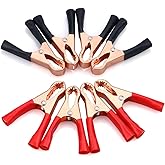 URBEST® 30Pcs Black Red 50A Spring Loaded Car Auto Battery Cable Insulated Alligator Clamp Clips