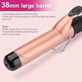 JAETON 38mm Curling Wand Large Ceramic Barrel Adjustable Temperature Dual view 2