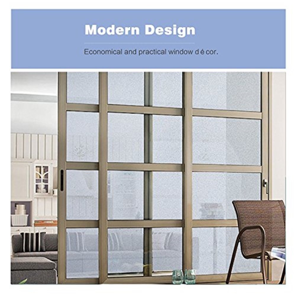 Xindinyi Frosted Static Cling Privacy Window Film with Self Adhesive For UV Blocking Heat Control Glass for Office Car School Home Bathroom Kitchen (17.3\