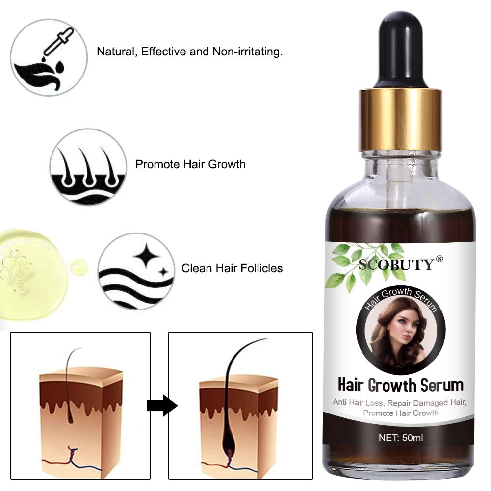 Hair Growth Serum, Hair Growth Oil, Hair Growth Treatment, Hair Loss Serum for Thinning, Balding, Repairs Hair Follicles, Promotes Thicker, Stronger Hair, And Promotes Hair Regrowth, 50ml : Beauty