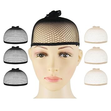 G Zebra 6 Pack Wig Caps For Women Elastic Open End Mesh Net For
