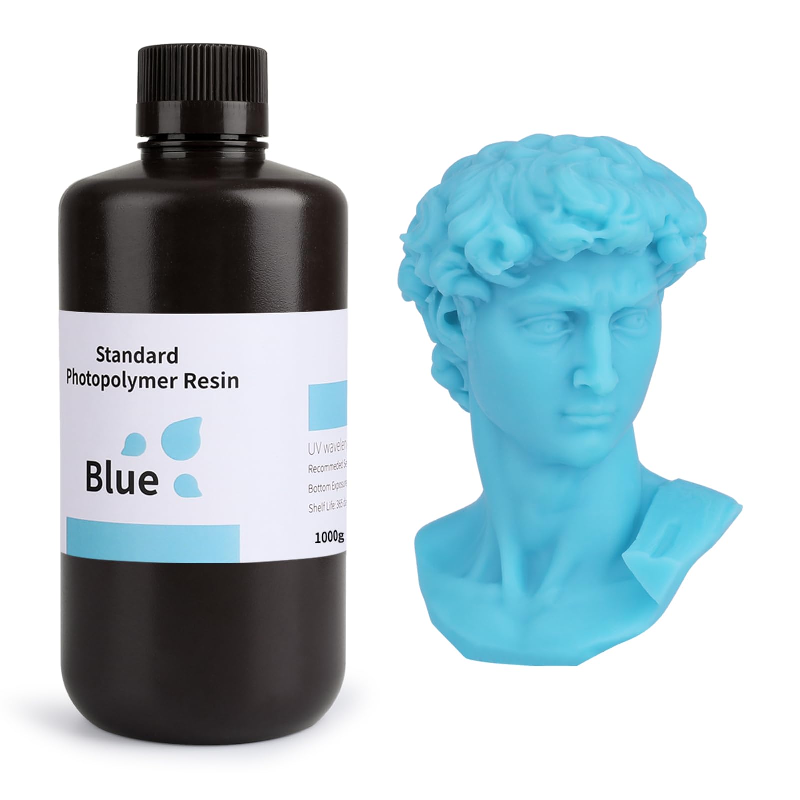 ELEGOO Standard LCD UV 405nm 3D Resin for LCD 3D Printer Photopolymer 3D Printer Resin - Blue 1000g