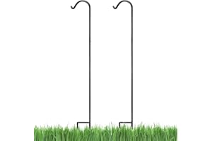 ASHMANONLINE Ashman Black Shepherd Hook 92 Inch (Pack of 2), 1/2-Inch Thick, Solid Metal Single Piece Hook, Super Strong, Rust Resistant, Hanging Plant Baskets, Lanterns, Heavy Bird Feeders & More.