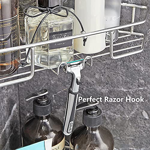 2 Tiers Corner Shower Shelf, Adhesive Corner Shower Caddy, Chrome Pricepulse