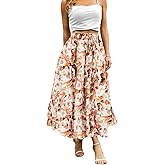 Abaadlw Maxi Skirts for Women with Pockets Long Midi Length Casual Skirt for Beach Party Holiday
