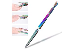 SILPECWEE 1Pc Colorful Stainless Steel Nail Art Pincher Cuticle Pusher Cuticle Nippers False Nail Shaping Tweezers Multi-Function Nail Care Manicure Sticks Nail Art Tools