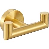 Angle Simple Towel Hook Brushed Dark Gold, Bath Towel Holder Wall Mount | SUS304 Stainless Steel, Home Storage Robe Coat Hook for Bathroom Entryway Closet, Screws Mounted