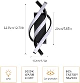 Comely LED Wall Light 22W Black Spiral Warm White 3000K Modern Lamp view 4